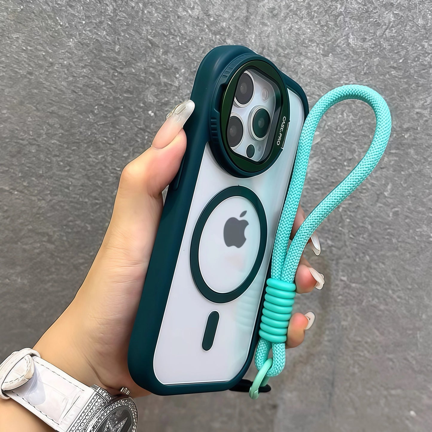 iPhone 17 ProMax Transparent Magnetic Flip Phone Case with Lens Holder