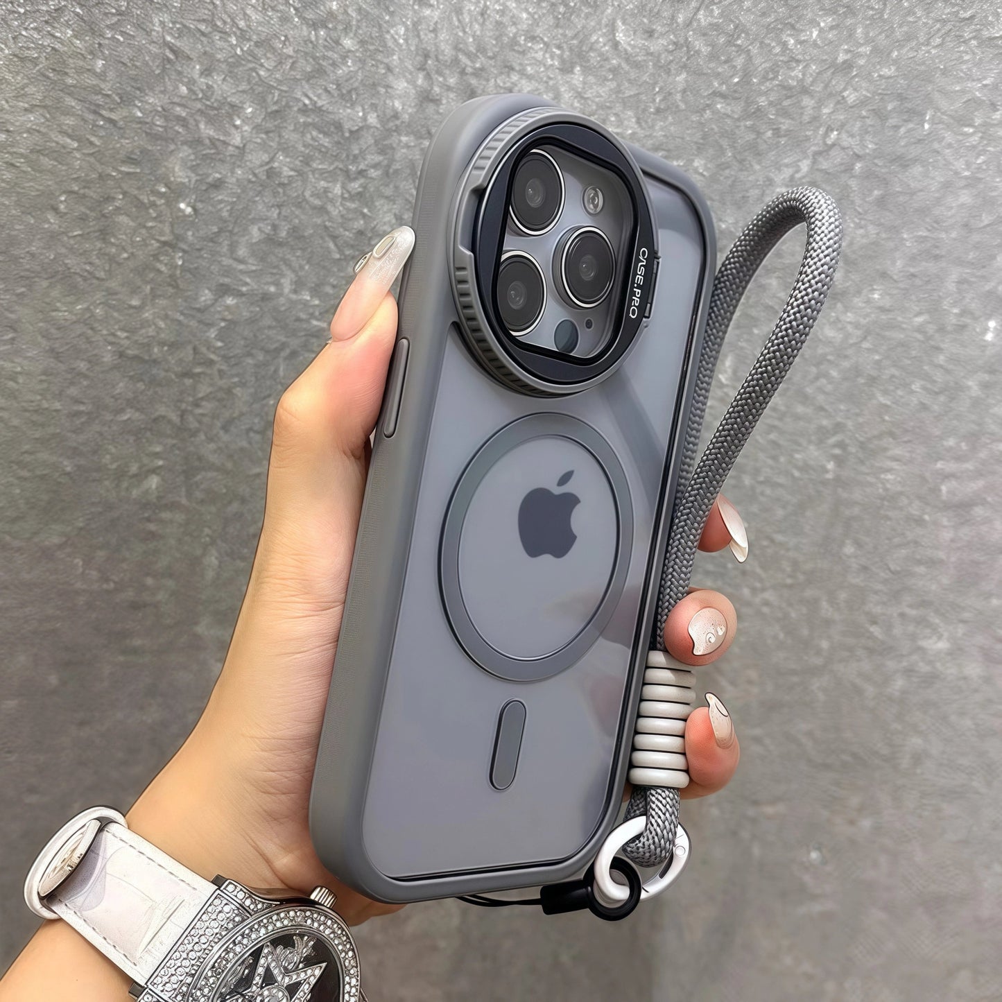 iPhone 17 ProMax Transparent Magnetic Flip Phone Case with Lens Holder